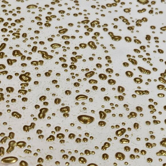 ANTHROPOLOGIE 13" ROSE CLEAR GLASS WITH GOLD DROPLETS CAKE STAND - Picture 5 of 9